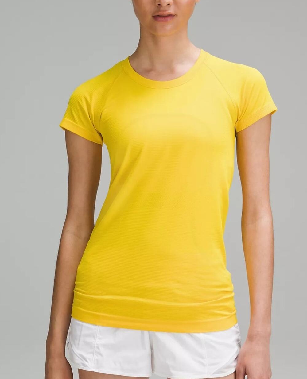 Lululemon Swiftly Tech Short Sleeve Shirt Size 4 Yellow Athletic Running Workout